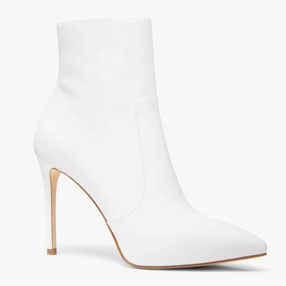 NWT Michael Kors Rue Stiletto Bootie Optic White Ankle Boot Size 6 - Picture 5 of 16